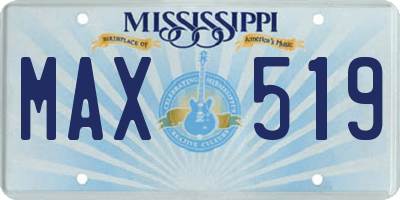 MS license plate MAX519