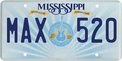 MS license plate MAX520