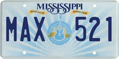 MS license plate MAX521