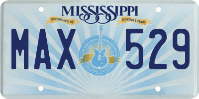 MS license plate MAX529