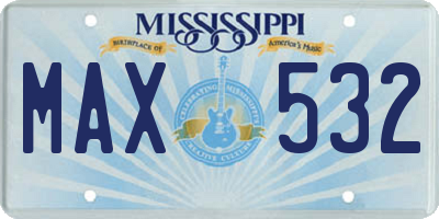 MS license plate MAX532