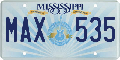 MS license plate MAX535
