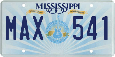 MS license plate MAX541