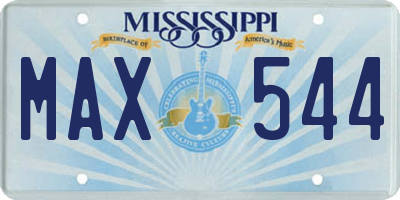 MS license plate MAX544