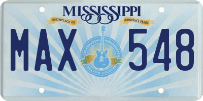 MS license plate MAX548