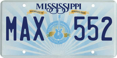 MS license plate MAX552
