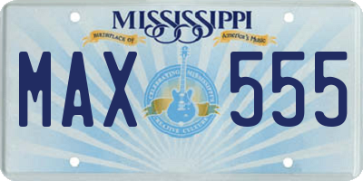 MS license plate MAX555