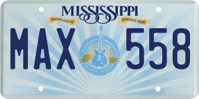 MS license plate MAX558