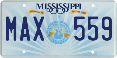 MS license plate MAX559