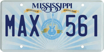MS license plate MAX561