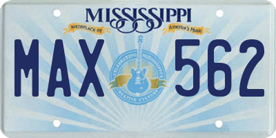 MS license plate MAX562
