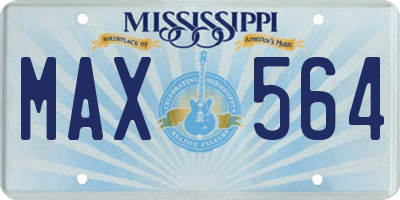 MS license plate MAX564