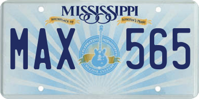MS license plate MAX565