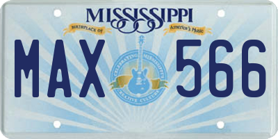 MS license plate MAX566