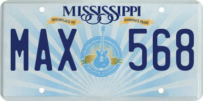MS license plate MAX568