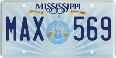 MS license plate MAX569