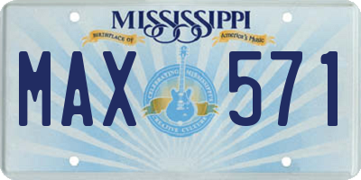MS license plate MAX571