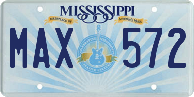 MS license plate MAX572
