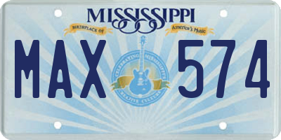 MS license plate MAX574
