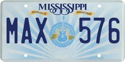 MS license plate MAX576