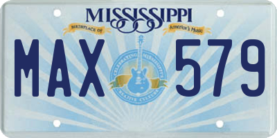 MS license plate MAX579