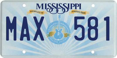 MS license plate MAX581