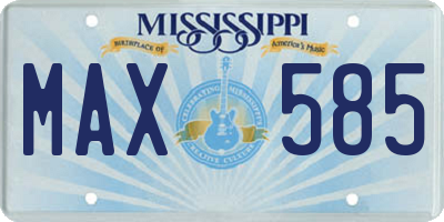 MS license plate MAX585