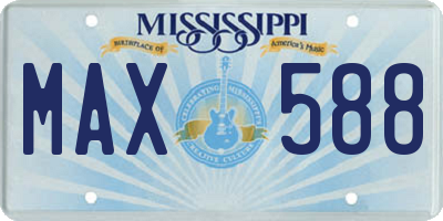 MS license plate MAX588