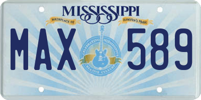 MS license plate MAX589