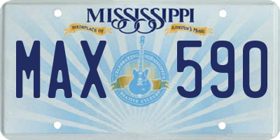 MS license plate MAX590