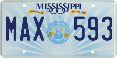 MS license plate MAX593