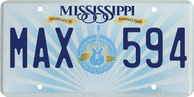 MS license plate MAX594