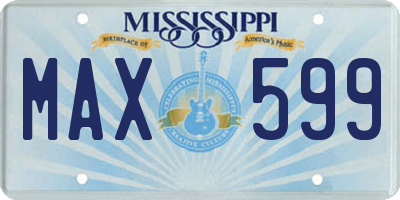 MS license plate MAX599