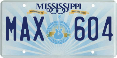MS license plate MAX604