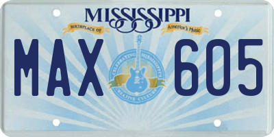 MS license plate MAX605