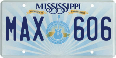 MS license plate MAX606