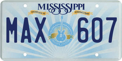 MS license plate MAX607