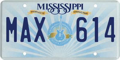 MS license plate MAX614