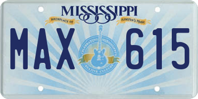 MS license plate MAX615