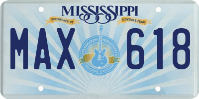 MS license plate MAX618