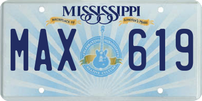 MS license plate MAX619