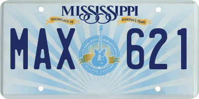 MS license plate MAX621