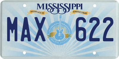 MS license plate MAX622