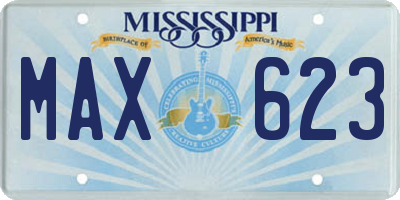 MS license plate MAX623