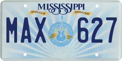 MS license plate MAX627