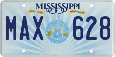MS license plate MAX628