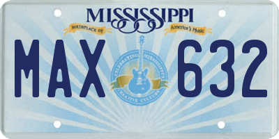 MS license plate MAX632