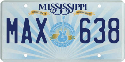 MS license plate MAX638