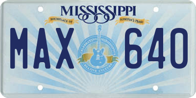 MS license plate MAX640