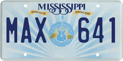 MS license plate MAX641